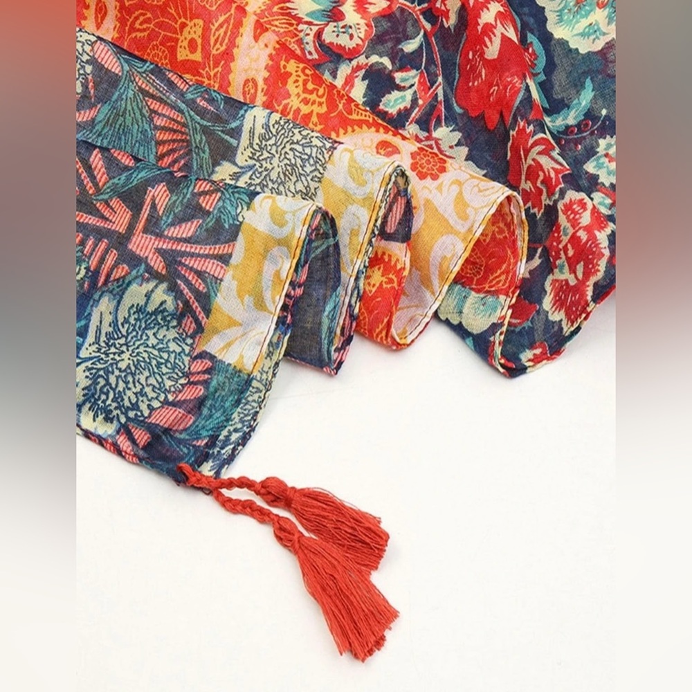 Multicolor Patchwork Patterned Scarf New In Packa… - image 5